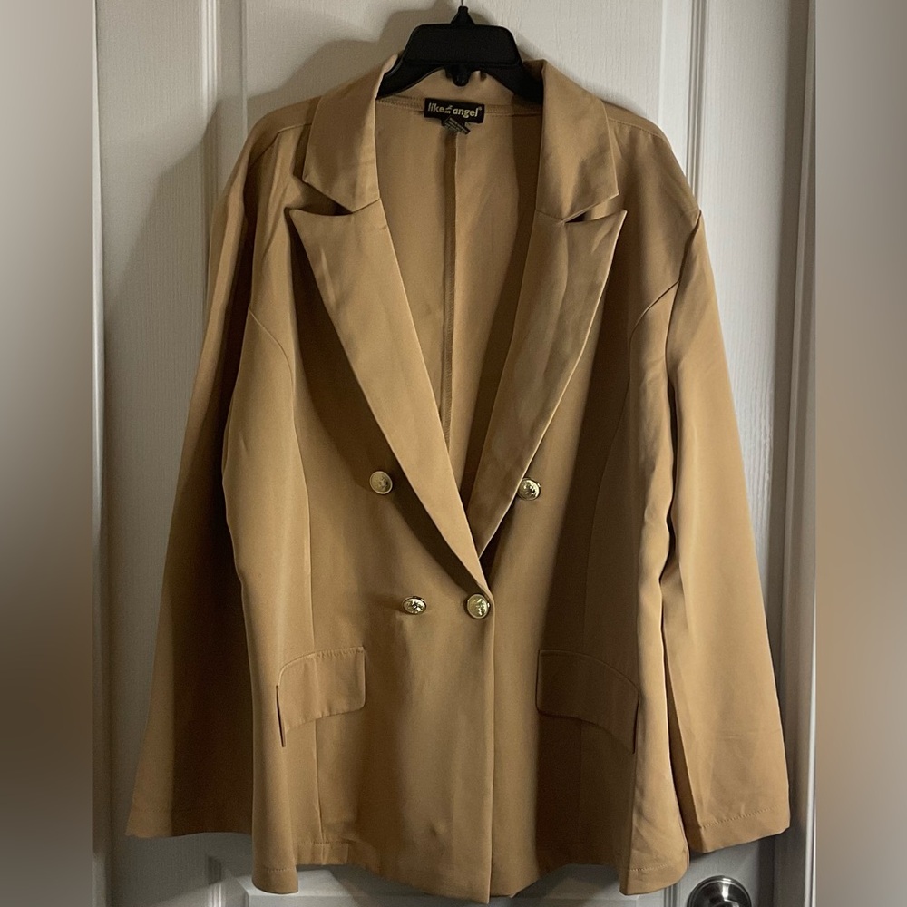 like an angel Double-Breasted Blazer in Camel Brown
